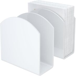 SILUT 2 Pack Napkin Holder for Table, Acrylic Napkins Holder, Napkin Dispenser for Kitchen Table, Cocktail Napkin Holder for Bar, Banquet, Restaurant, Freestanding Napkins Holder - Black