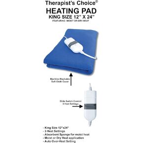 Therapist's Choice® King Size Moist/Dry Heating Pad, 12"x24"