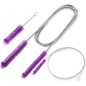 CPAP Hose Cleaning Brush -Thicker and Longer springs87“ Tube Pipe Cleaners+19.5“ Mask Cleaning Brush and 1pcs 7.5“ Handy Brush Applicable for cpap Cleaner and sanitizing Machine (Violet