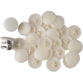 Plastic Screws Cap, Tapping Screw Cover, Phillips Plastic Screw Cover, Protective Decorative Cover, Round Plastic Caps, Off-White 100 pcs