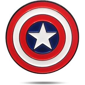 CPT America Golf Ball Marker – Premium Enamel Golf Accessories – 1.25" x 2mm Golf Ball Marker – Custom Designed – for Personalizing Your Golf Game, White