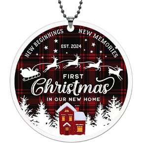 New Home Ornament 2024- Housewarming Gifts New Home, New House New Beginning, House warming Gift for Women, Couple, homeowners, New Home Gift Ideas - First Home Christmas Ornament 2024