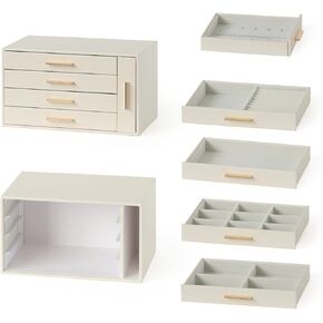 EZDeco Jewelry Box for Women, 5 Layer Jewelry Organizer