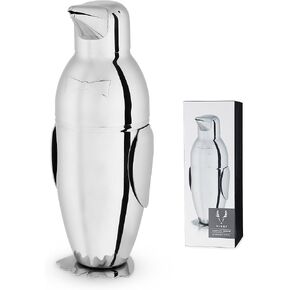 Viski Rocket Cocktail Shaker with Strainer Bar Set, Martini Shaker, Mixed Drink Shaker, Stainless Steel Cocktail Shaker, Bartending Tools, 24oz