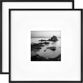 MCS Foundry Metal 18x18 matted to 8x8 Black Gallery Wall Frame (2-Pack)