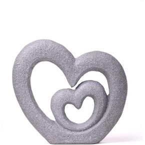 HAUCOZE Modern Sculpture Decor Lover Statue Figurine Heart Gifts Home Decor Table Centerpiece Crafts Polyresin Arts 13.4inch