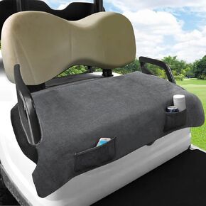 LEAGOMAX Golf Cart Seat Cover Yamaha, Breathable Heavy Duty Universal Golf Cart Seat Blanket Towel for Yamaha G2, G8, G9, G16, G19, G22 G29 Golf Carts with 2 Pockets for Your Golf Items
