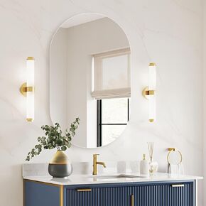 48"x24" Frameless Mirror Wall Mirror, Modern Oval Bathroom Mirror with Polished Edge, Hang Horizontally or Vertically, for Bedroom Bathroom Livingroom Gym Entryway and More