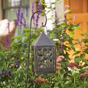 Luminara 11.5" Black Butterfly Lantern with 38" Shepherd's Hook (Lantern Only)
