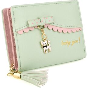 UTO Wallet for Girls PU Leather Card Holder Organizer Women Small Cute Coin Purse Orange