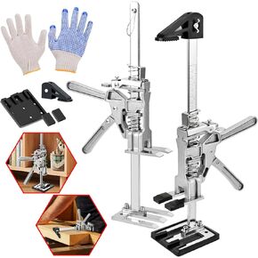 Labor-Saving Arm Jack, 2 Pack Heavy Furniture Lifter Tool Construction Jack 15" Stainless Steel Hand Lifting Jack Device for Installing Windows and Doors, Raised by 8.52 in Load 440 Lbs