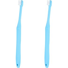 2 Pieces Tuft Toothbrush Small Head End Tapered Wisdom Interdental Interspace Nursing Soft Tiny Toothbrush Orthodontic Gum Periodontal Dental Products(Blue + Green)