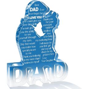 Gifts for Dad Birthday Gifts for Dad from Daughter Delicate Acrylic Dad Son Hug Plaque Dad Present 5.9 x 5.9 inch Thanksgiving Christmas Valentines Fathers Day Birthday Gifts for Dad