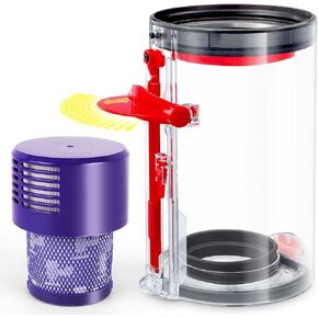 Upgraded Dust Bin Replacement for Dyson V10 Vacuum Cleaner Canister, Vacuum Clear Bin Compatible with Dyson V10 Bin Part No. 969509-01