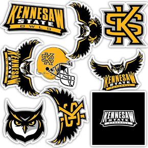Desert Cactus Kennesaw State University Stickers Owls KSU Vinyl Decals Laptop Water Bottle Car Scrapbook 13.43x10.98 Sheet T2 (Type 2)