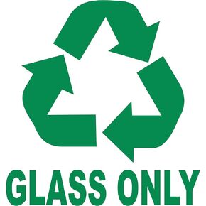 Recycle Glass Only 5.5" Vinyl Decal Trash Cans Bins … (5.5" Tall, Green)