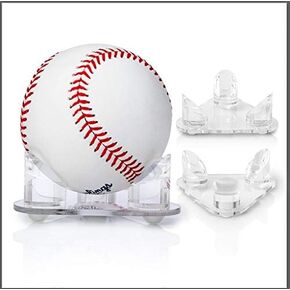 Baseball Display Stand for Ball - Set of 3 Acrylic Baseball Holders to Show Off Collectible, Autographed, or Game Used Balls | Better than Display Case or Cube