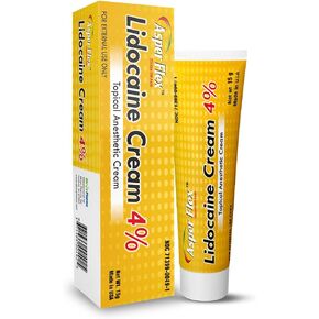 ASPERFLEX™ Lidocaine Pain Relief Cream 4% - Fast-Acting Numbing Cream for Muscle & Joint Pain, Arthritis, Backache, and More - 15G