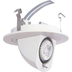 Four Bros Lighting | 4" Inch LED Recessed Complete Kit | Mix & Match | LED Recessed Housing | LED Downlights | Trims | LED Bulbs | (7W - Pivoting Drop Down Can - White - 3000K)