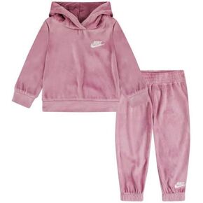 Nike Little Girls Logo Velour Hoodie & Joggers 2 Piece Set (P(26K367-A0S)/W, 2T)