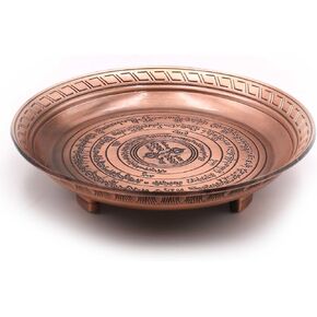 5.1inch Tripod Copper Offering Plate Altar Ritual Bowl Dish Round Tray Prayer Astrology Tarot Trinket Holder for Smudging Decoration Trays(Copper)