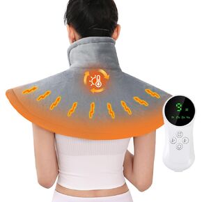 Electric Neck and Shoulder Heating Pad - 9 Heat Levels & 4 Timer Settings,Neck Heating Pad for Neck Pain Electric,Gifts for Mom Dad Christmas Birthday