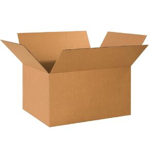BOX USA 24x17x12 صناديق مموجة، كبيرة، 24 طولًا × 17 عرضًا × 12 ارتفاعًا، عبوة من 15 قطعة | الشحن، التعبئة والتغليف، النقل، صندوق تخزين للمنزل أو العمل، صناديق بالجملة قوية