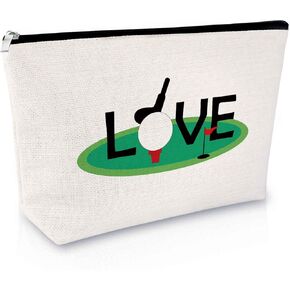 Golf Lover Gift for Golfer Women Golf Makeup Bag Golf Team Gift for Golf Player Cosmetic Bag Golf Gifts for Friends Golf Club Gift for Golf Coach Member Christmas Birthday Gifts Zipper Travel Pouch