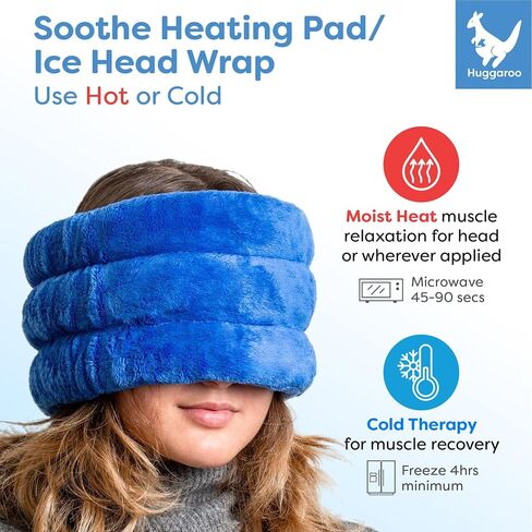 Microwavable Heated Eye Mask Dry Eyes & Migraine Relief Cap Pack- Perfect Pack for Migraine and Headache Relief, Migraine Relief Products for Sinus Pressure Relief, and Moist Heat for Dry Eyes - Blue in Saudi Arabia