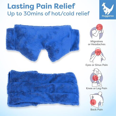 Microwavable Heated Eye Mask Dry Eyes & Migraine Relief Cap Pack- Perfect Pack for Migraine and Headache Relief, Migraine Relief Products for Sinus Pressure Relief, and Moist Heat for Dry Eyes - Blue in Saudi Arabia
