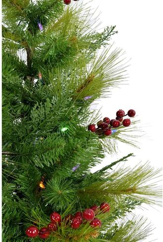 Fraser Hill Farm Set of 3 Prelit 18-in. Artificial Sidewalk Trees, Outdoor Battery Operated Fake Tree with Realistic Foliage & Warm White LED Lights in Saudi Arabia