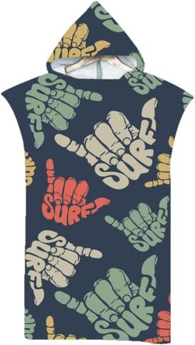Oversized Surf Poncho Changing Robe - Quick-Drying Microfiber Towel with Hood & Pocket, Water-Resistant, Perfect for Beach, Pool, Surfing, & Outdoor Sports Adults Women Men in Saudi Arabia