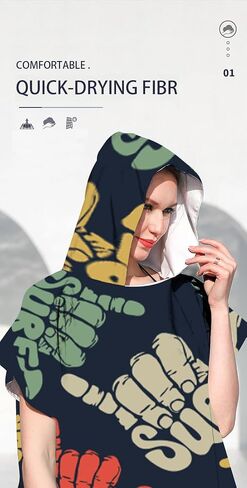 Oversized Surf Poncho Changing Robe - Quick-Drying Microfiber Towel with Hood & Pocket, Water-Resistant, Perfect for Beach, Pool, Surfing, & Outdoor Sports Adults Women Men in Saudi Arabia