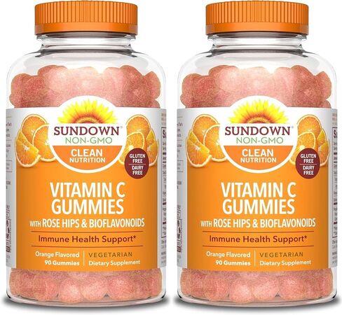 علكة فيتامين C من Nature's Bounty Sundown مع ثمر الورد والحمضيات الحيوية، بنكهة البرتقال، 90 قطعة (عبوة من قطعتين) in Kuwait