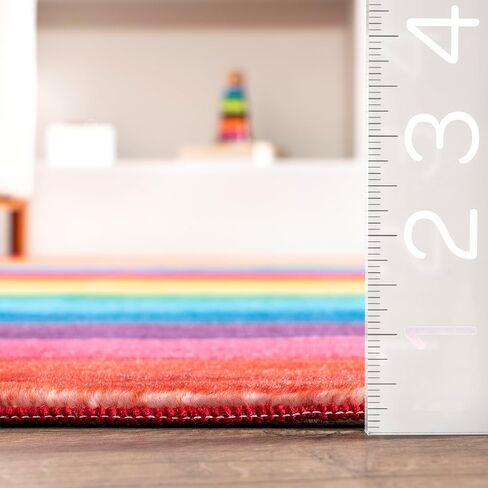 nuLOOM Henriette Rainbow Machine Washable Kids Area Rug, 4x6, Multi in Saudi Arabia