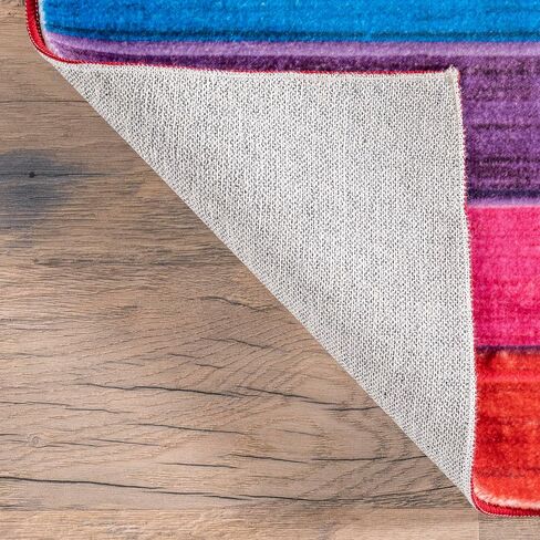 nuLOOM Henriette Rainbow Machine Washable Kids Area Rug, 4x6, Multi in Saudi Arabia
