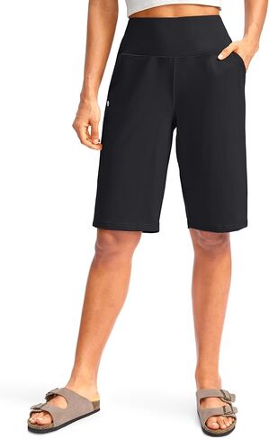 G Gradual Women's 12" Bermuda Long Shorts with Pockets High Waisted Stretch Knee Length Shorts for Women Summer Walking in Kuwait