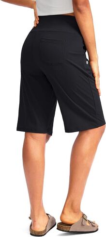 G Gradual Women's 12" Bermuda Long Shorts with Pockets High Waisted Stretch Knee Length Shorts for Women Summer Walking in Kuwait