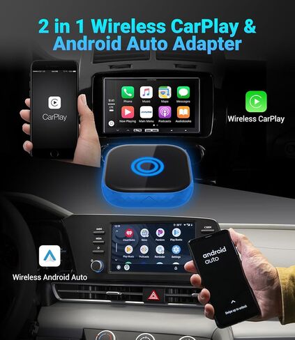 2 في 1 CarPlay اللاسلكي ومحول Android التلقائي اللاسلكي، دونجل Android Auto اللاسلكي لسيارات CarPlay السلكية في المصنع، التوصيل والتشغيل، تحويل السلكية إلى لاسلكية، الاتصال التلقائي، التحديث عبر الإنترنت in Kuwait