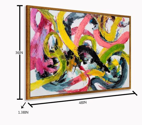 Yihui Arts Abstract Canvas Wall Arts - Hand Painted Textured Contemporary Artwork for Modern Home Decor in Saudi Arabia