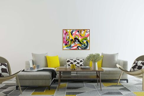 Yihui Arts Abstract Canvas Wall Arts - Hand Painted Textured Contemporary Artwork for Modern Home Decor in Saudi Arabia