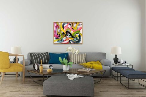 Yihui Arts Abstract Canvas Wall Arts - Hand Painted Textured Contemporary Artwork for Modern Home Decor in Saudi Arabia