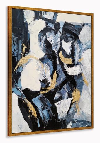 Yihui Arts Abstract Canvas Wall Arts - Hand Painted Textured Contemporary Artwork for Modern Home Decor in Saudi Arabia