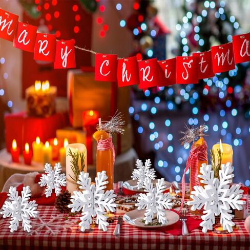 6 مجموعة عيد الميلاد الخشبية ندفة الثلج الديكور مثقال ذرة الشتاء 3D ندفة الثلج المركزية عيد الميلاد علامات ندفة الثلج لديكور الطاولة صور الدعائم المنزل لوازم حفلة عيد الميلاد in Kuwait