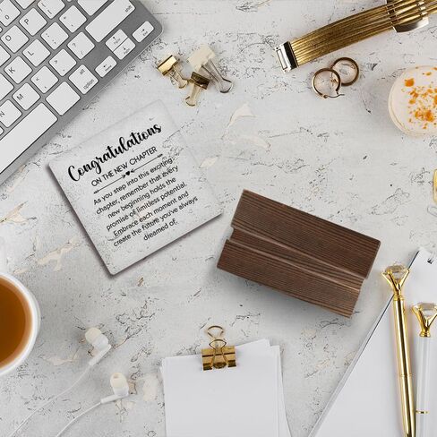 Congratulations on The New Chapter Acrylic Sign with Wooden Stand, New Job Gift for Colleague, Promotion Gift for Coworker, Graduation Retirement Farewell Gifts for Friend, New Chapter Gift in Saudi Arabia