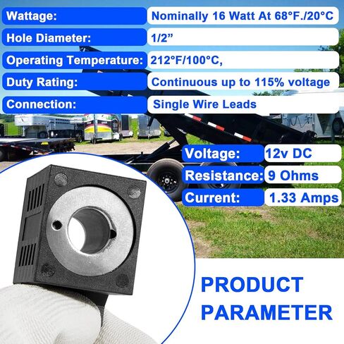 10238-66 Solenoid Coil 12V DC 16W Dual Wire Lead for Hydraulic Power Unit Lift Dump Fits For Valve Stem Series 08 in Kuwait