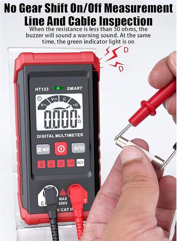 XIRUJNFD Smart Digital Multimeter, Ht123 Smart Digital Multimeter, Tm-510 4000 Counts Smart Digital Multimeter HT123 Automatic Digital Multimeter, Voltage Tester with Non-Contact Voltage for AC/DC (1) in Saudi Arabia