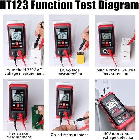 XIRUJNFD Smart Digital Multimeter, Ht123 Smart Digital Multimeter, Tm-510 4000 Counts Smart Digital Multimeter HT123 Automatic Digital Multimeter, Voltage Tester with Non-Contact Voltage for AC/DC (1) in Saudi Arabia
