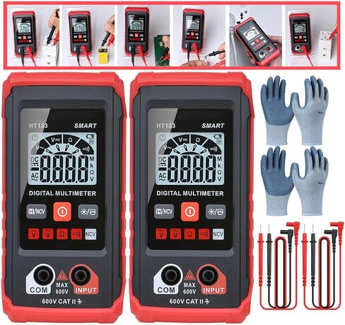XIRUJNFD Smart Digital Multimeter, Ht123 Smart Digital Multimeter, Tm-510 4000 Counts Smart Digital Multimeter HT123 Automatic Digital Multimeter, Voltage Tester with Non-Contact Voltage for AC/DC (1) in Saudi Arabia