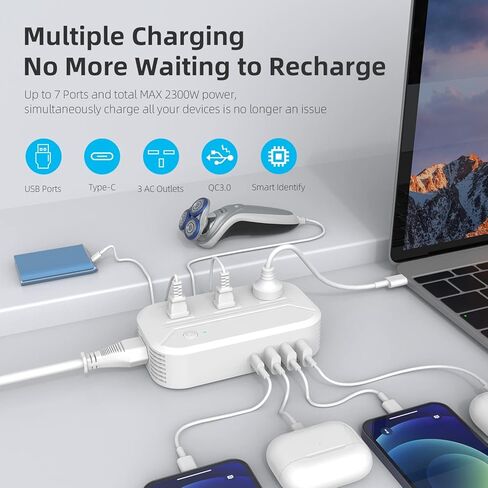 محول طاقة 220 فولت الى 110 فولت 2300 واط للسفر الدولي مع 3 تيار متردد 3 USB-A 1 USB-C محول جهد خفض الجهد من الولايات المتحدة الى اوروبا والمملكة المتحدة واستراليا وايطاليا وايطاليا والهند واسرائيل in Kuwait